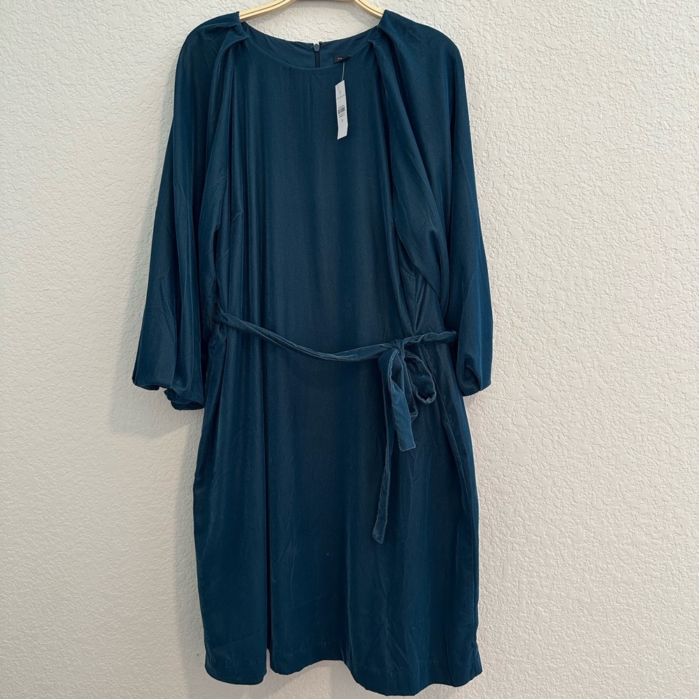 NWT • Ann Taylor Teal Velvet Look Dress • Sz 12
